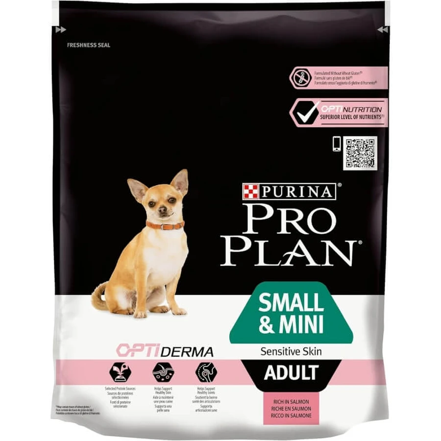Purina Pro Plan Sensitive Skin Optiderma cu somon – hrană completă pentru câini adulți de talie mică/mini, 700 g