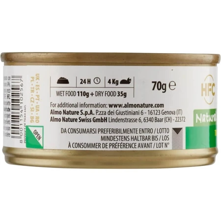 Almo Nature HFC Thon naturel au maïs - Nourriture humide pour chats adultes, 70 g