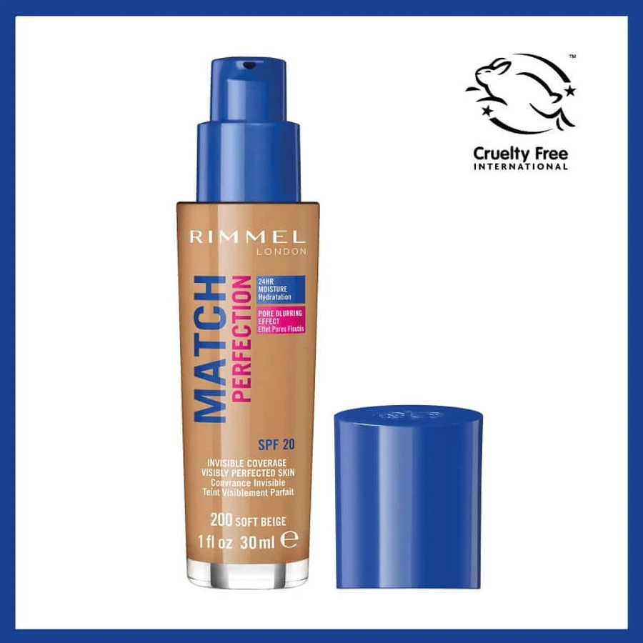 Rimmel Match Perfection - Fond de teint liquide SPF 20 - N° 200 Soft Beige