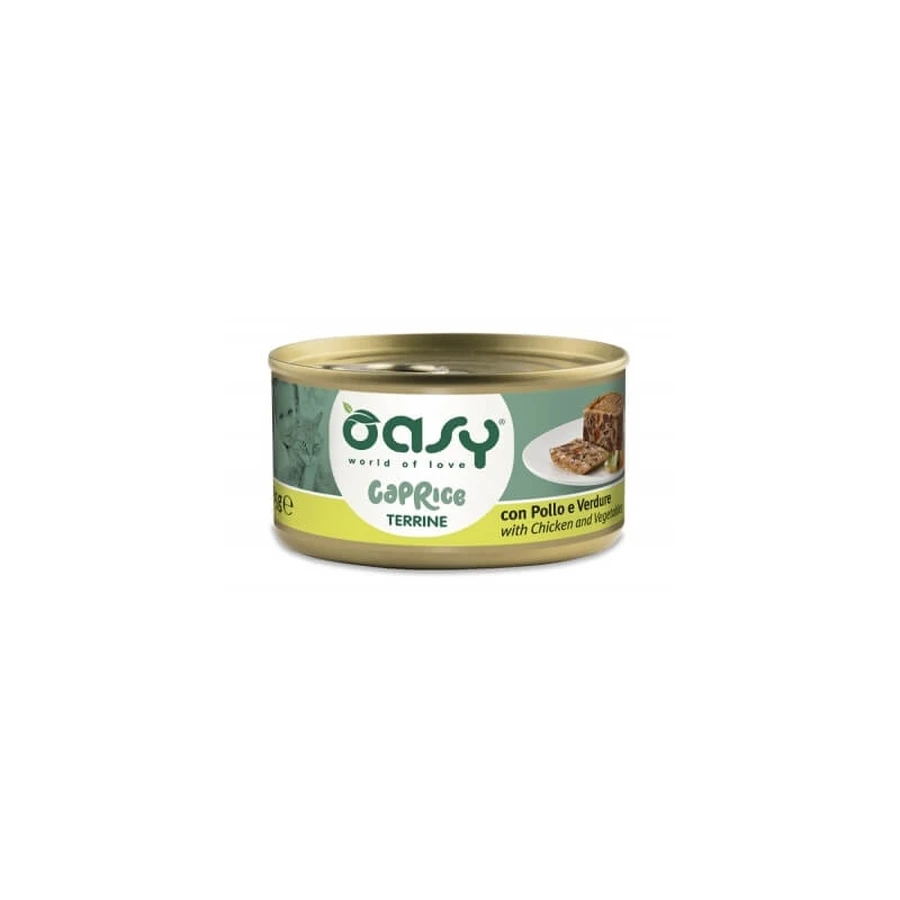Oasy Wet Cat Caprice Terrine met kip en groenten – Volledig voer voor volwassen katten, 85 g
