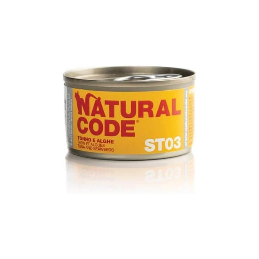 Natural Code St03 ton și alge – hrană complementară pentru pisici sterilizate, 85 g