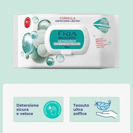 Fria Milleusipiù - 48 salviette igienizzanti con antibatterico