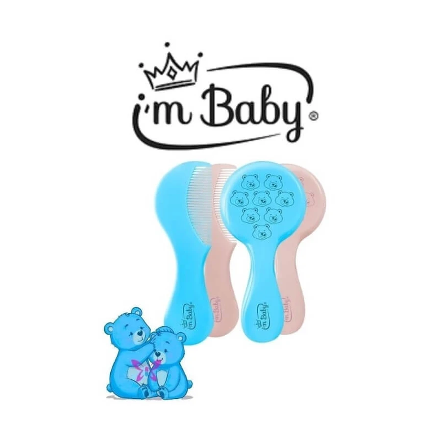 Set de cepillos para bebés con cerdas de lana y peine para recién nacidos a partir de 0 meses — Colores variados