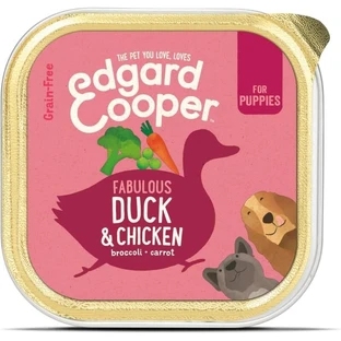 Pienso para cachorros sin cereales Edgard & Cooper con pato y pollo - Alimento completo para cachorros en fase de crecimiento, 150 g
