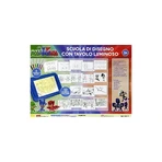 Set de dibujo Lisciani PJ Masks: mesa de luz para dibujar y calcar con 32 tarjetas, 16 hojas y 6 rotuladores (tamaño A4)