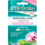 Geomar Mască de față 5 minute – hidratantă și antistres, cu floare de nalbă organică și aloe vera, 2 doze a câte 15 ml