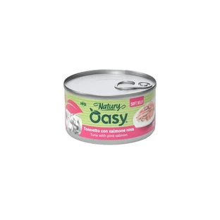 Oasy Wet cat natury soft jelly tonnetto cu somon roz – hrană complementară pentru pisici adulte, 85 g