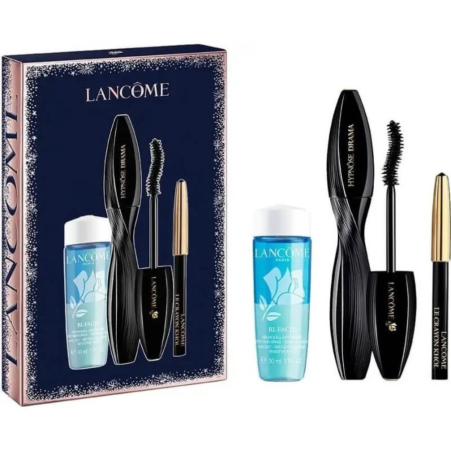 Coffret cadeau Lancôme Hypnose Drama Mascara + Démaquillant pour les yeux Bi-Facil + Mini crayon pour les yeux Khol