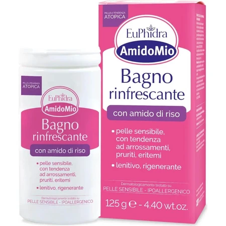 Euphidra bagno rinfrescante in polvere per neonato amidomio 125 g