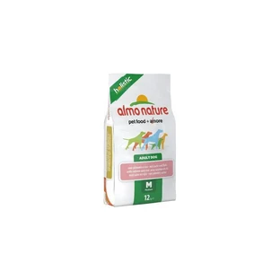 Almo Nature Holistic hondenvoer voor volwassen honden (middelgrote rassen), droogvoer, met zalm- en rijstsmaak, 12 kg