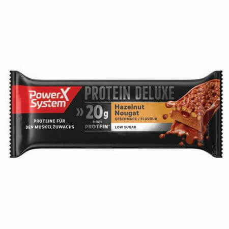 Barrita de proteínas con cacahuetes y turrón Protein Deluxe, 55 g, Power System