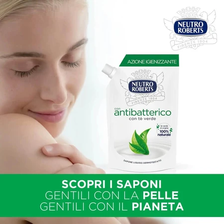 Neutro Roberts Ceai verde – săpun lichid cu proprietăți antibacteriene – rezerve de 400 ml