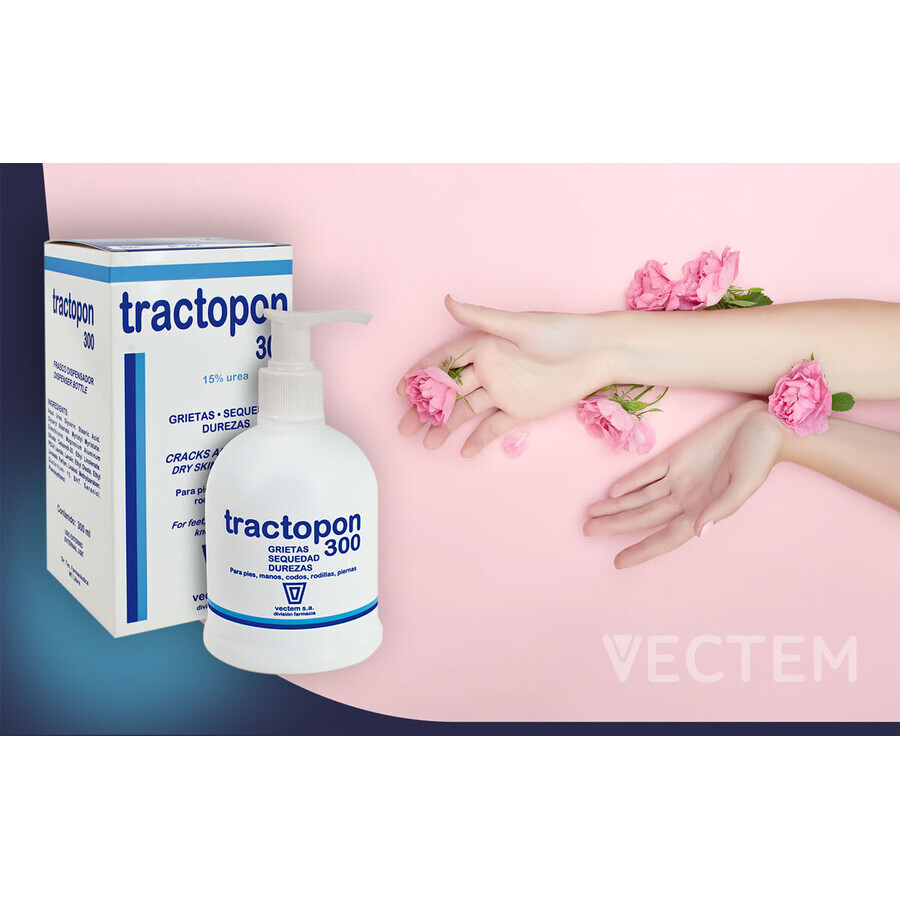 Tractopon 300 crema idratante dermoattiva con urea 15%, 300 ml, Vectem