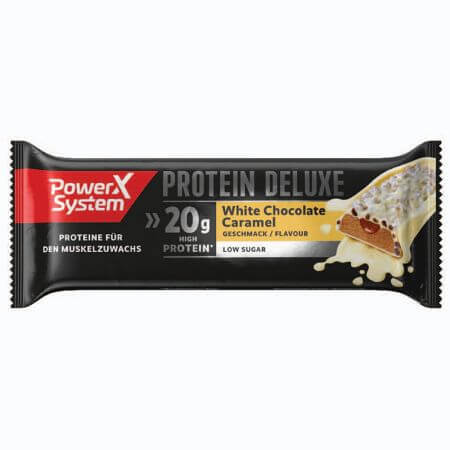 Eiwitreep met witte chocolade en karamel Protein Deluxe, 55g, Power System