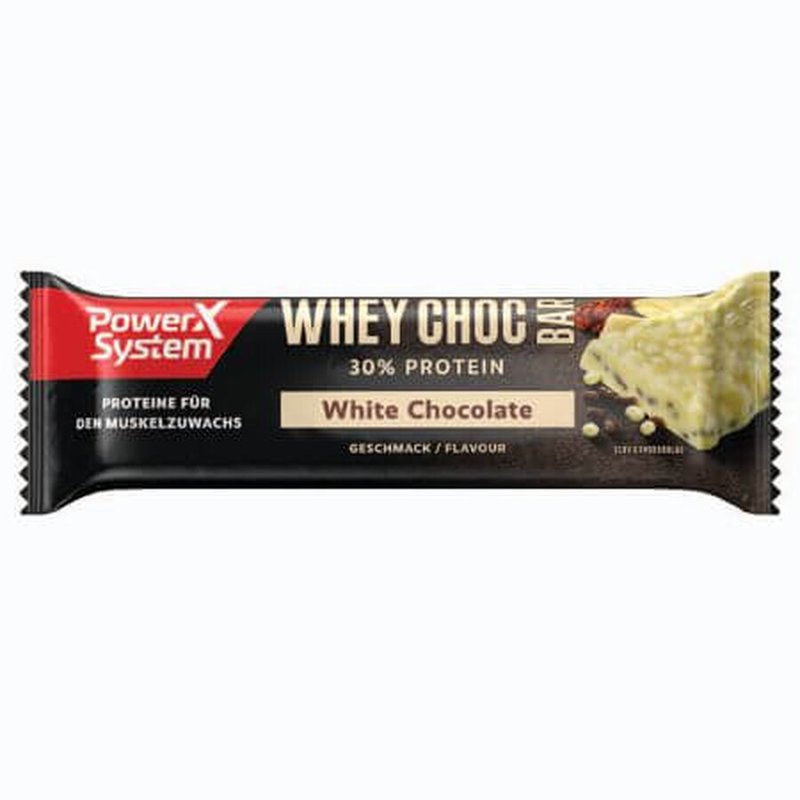 Witte Whey Chocolade Eiwitreep, 50g, Power System