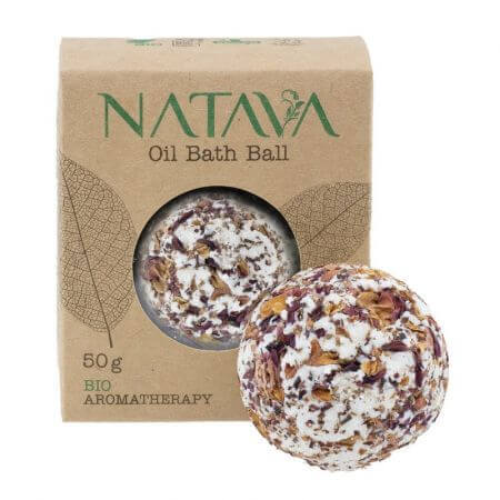 Bola de baño perfumada con aceite de rosas, BIO, 50 g, Natava