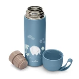 Nuvita Thermos - Stainless Steel Container for Hot and Cold Foods with Blue Powder-Coated Silicone Handle, 400 ml