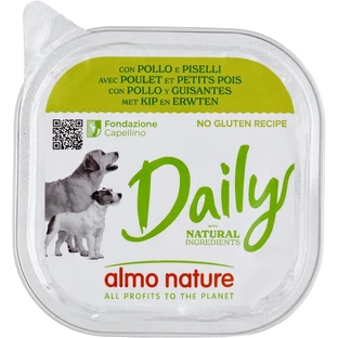 Almo nature Meniu zilnic cu pui și mazăre – hrană umedă completă pentru câini adulți, 300 g