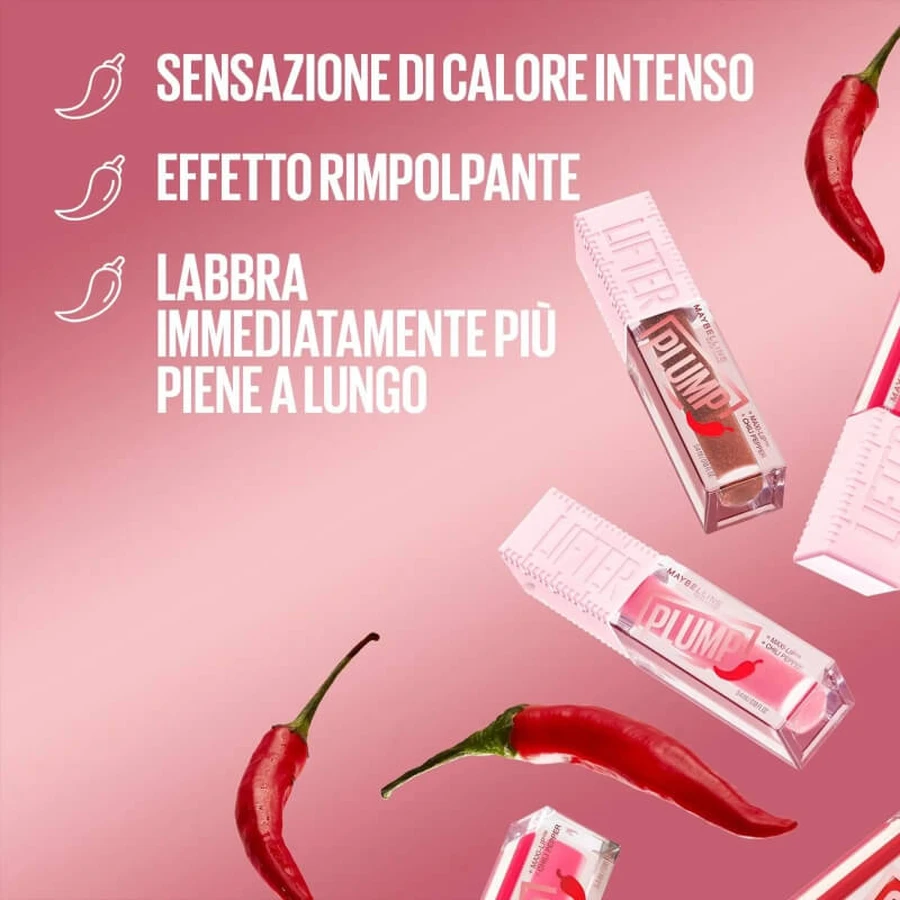Maybelline Lifter Plump - Brillo de labios voluminizador n.º 001 Blush Blaze