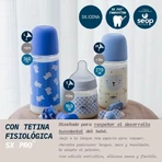 Suavinex Wild & Free - Biberón de plástico con tetina de silicona, SX Pro, flujo lento, anticólicos, a partir de los 6 meses, azul claro, 360 ml