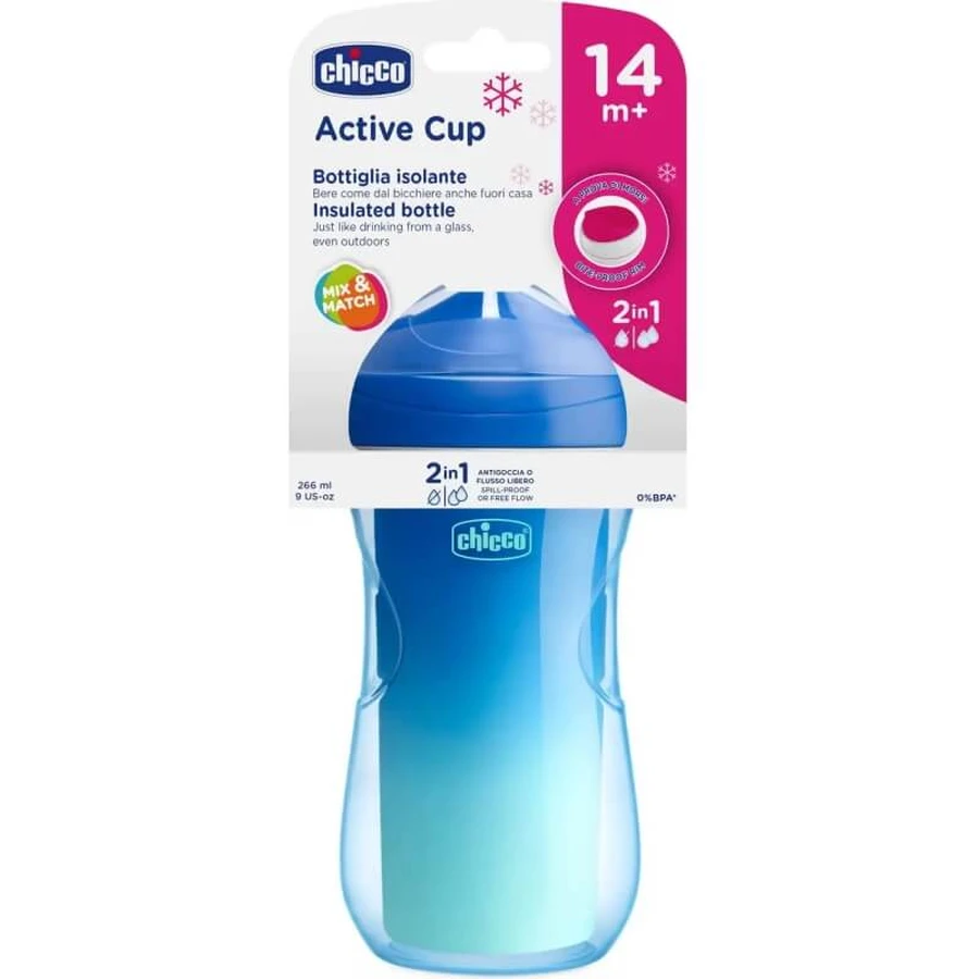 Vaso infantil Chicco Active Cup 14m+ de 266 ml en colores variados
