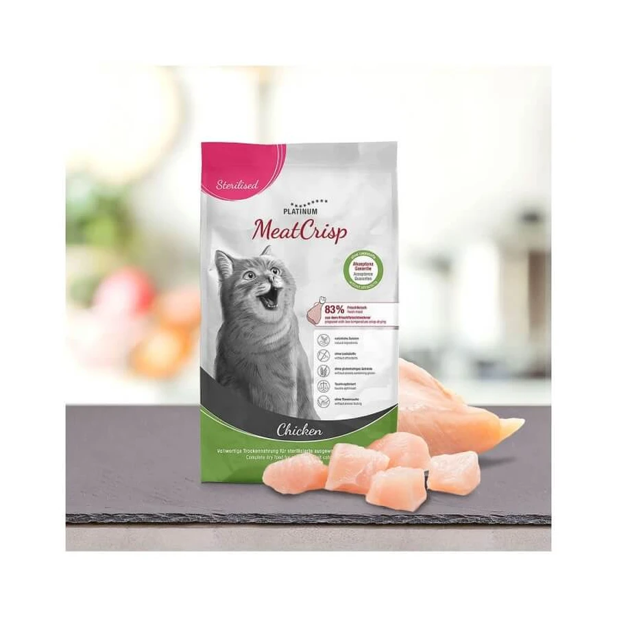Platinum Meatcrisp Chicken - Compleet voer voor gecastreerde volwassen katten, 400 g