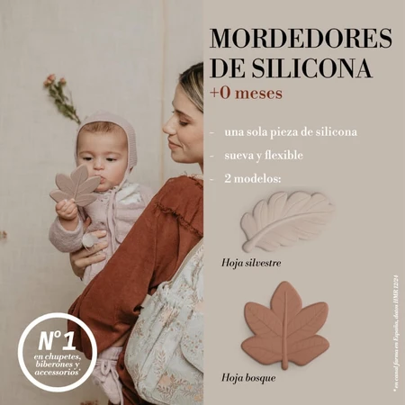 Suavinex poetry – jucărie de masaj pentru gingii din silicon, în formă de frunză de arțar roz