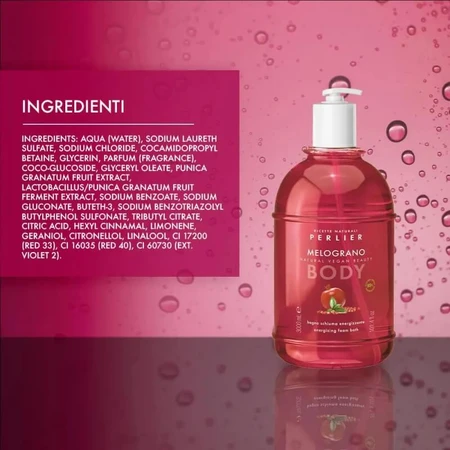 Perlier Melograno - spumă de baie energizantă 3 lt