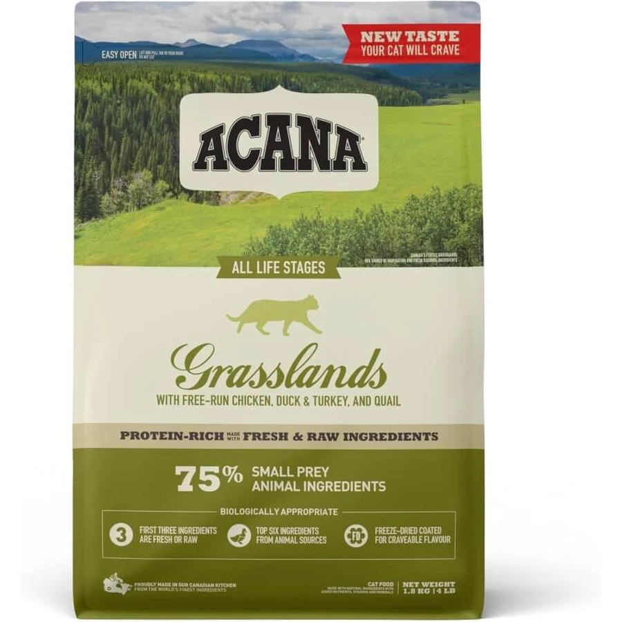 Acana Grasslands - Compleet kattenvoer, 1,8 kg