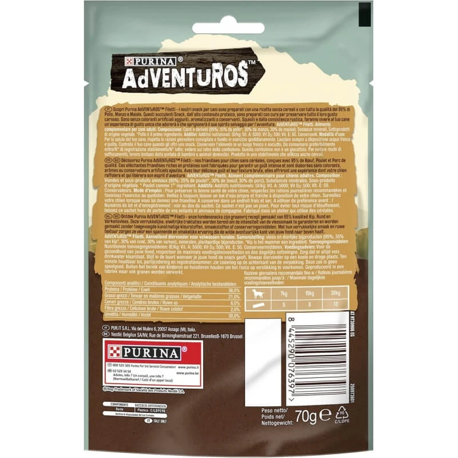 Adventuros Hähnchenstreifen – Hundesnacks, 70 g