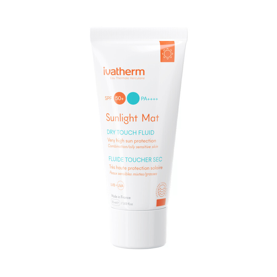 Crema hidratante con protección solar, FPS 50+, 50 ml, Ivatherm