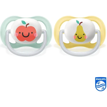 Avent Ultra Air Happy 0-6 meses - 2 chupetes de silicona - frutas