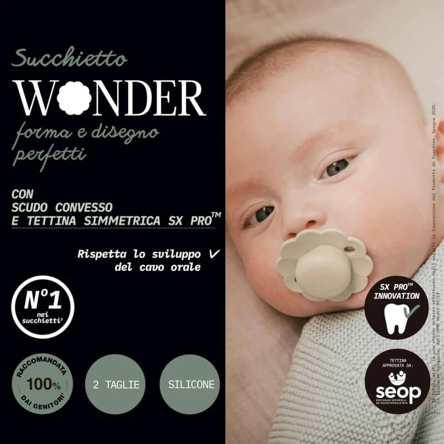 Suavinex Wonder - Blauwe siliconenfopspeen voor 6–18 maanden