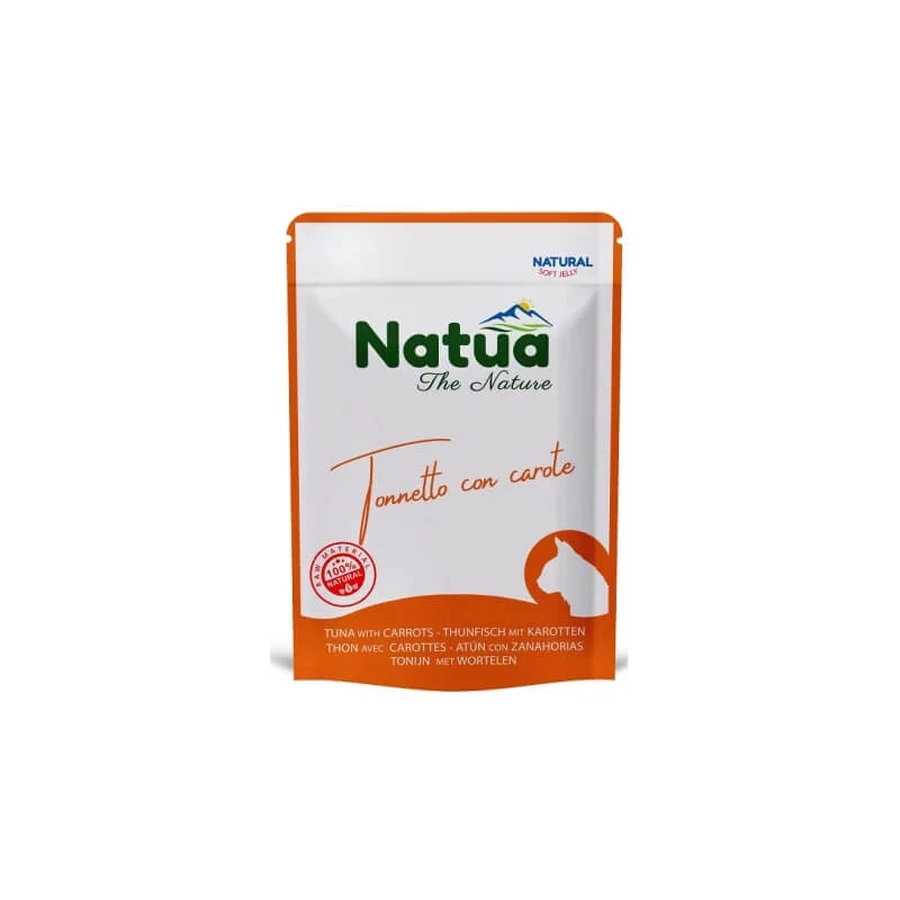 Natua Natural Soft Jelly Thunfisch mit Möhren – Alleinfuttermittel für ausgewachsene Katzen, 70 g