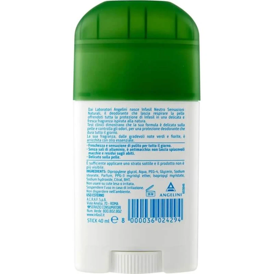 Infasil Neutro senzații naturale – deodorant stick anti-pete 40 ml