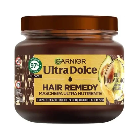 Garnier Ultra Gentle Hair Remedy con aceite de aguacate y manteca de karité - Mascarilla ultranutriente 340 ml