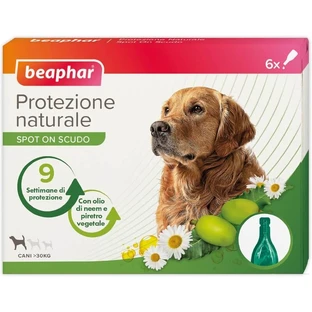 Beaphar Spot on Scudo – protecție naturală pentru câini adulți de talie mare, cu greutatea peste 30 kg, 6 fiole