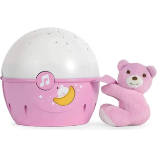Chicco Next 2 Stars roz – panou cu proiector cu ursuleț 0 luni+
