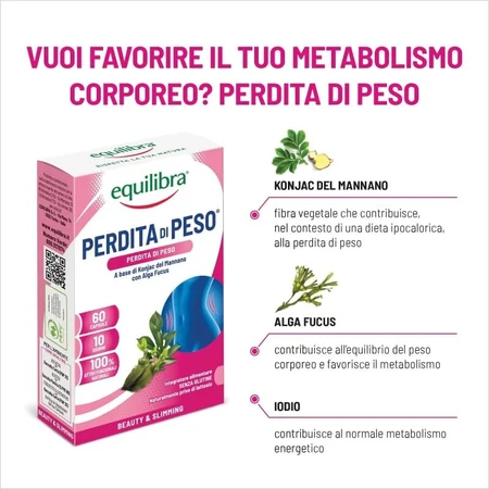 Equilibra pentru slăbit, 60 de capsule – supliment alimentar pe bază de fibre de konjac și alge fucus