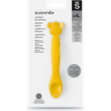 Suavinex Monkey - Silicone Spoon - Yellow