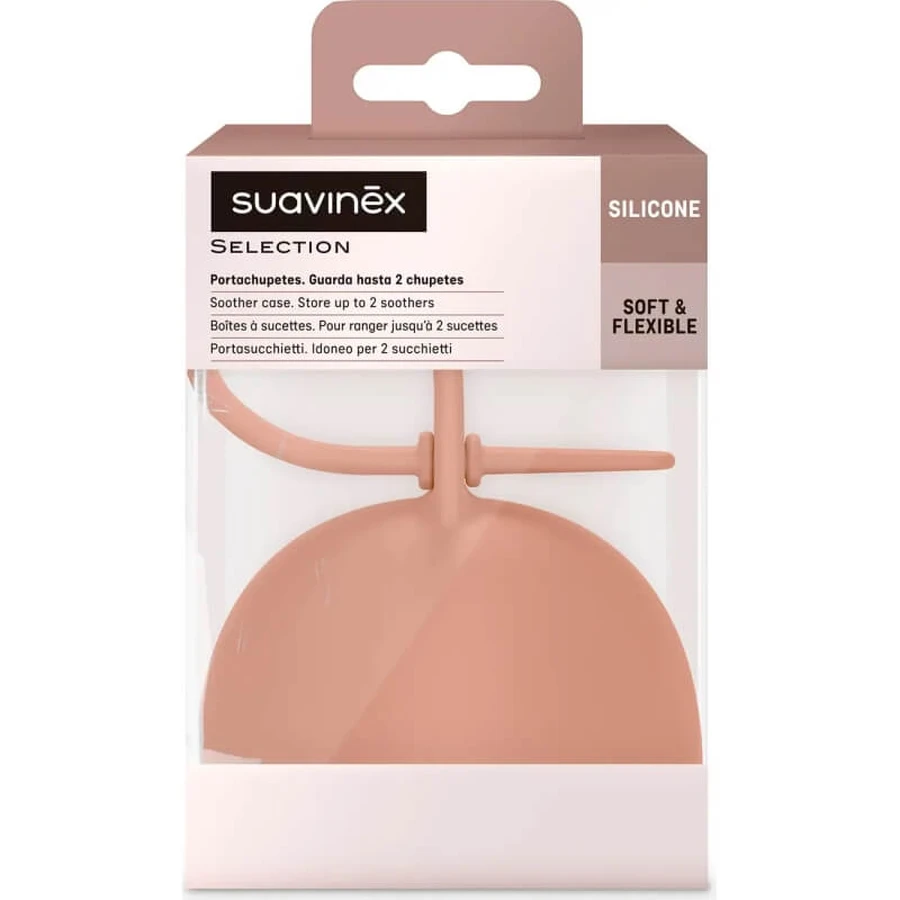 Suavinex Selection Color Essence - Silicone Pacifier Holder - Orange Sunset