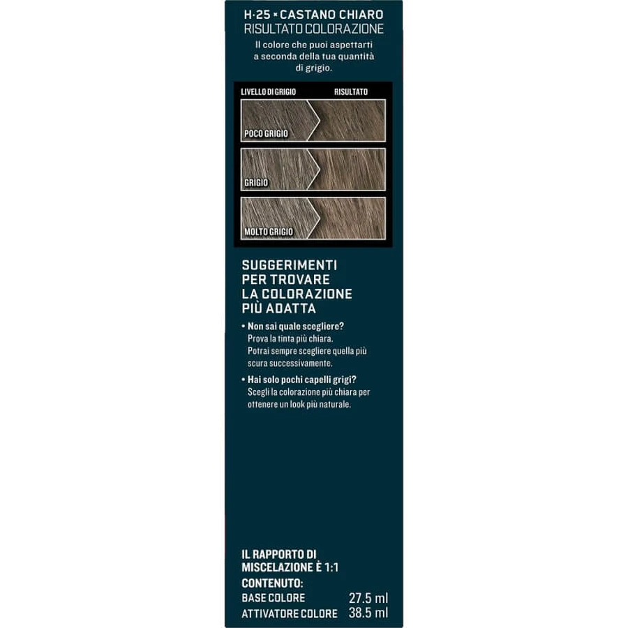 Shampoing rehausseur de couleur Just for Men - Redonne de la couleur à vos cheveux, H25 Brun clair, 30 ml