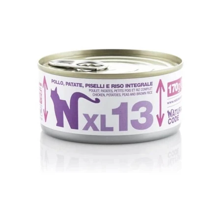 Natural Code XL 13 Chicken, Potatoes, Peas, and Rice - Complete Food for Adult Cats, 170 g
