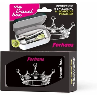 Forhans My Travel Box Corona Black - Dentifrice + brosse à dents + étui métallique