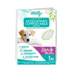 Welly Prosop compostabil pentru câini, superabsorbant, dimensiune mare, 100 x 160 cm