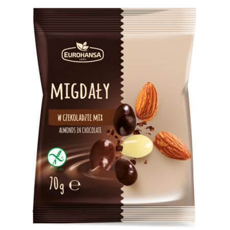 Almonds in chocolate mix, 70g, Eurohansa