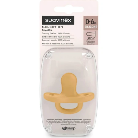 Suavinex Selection Color Essence – Silikon-Schnuller 0–6 Monate – Honig