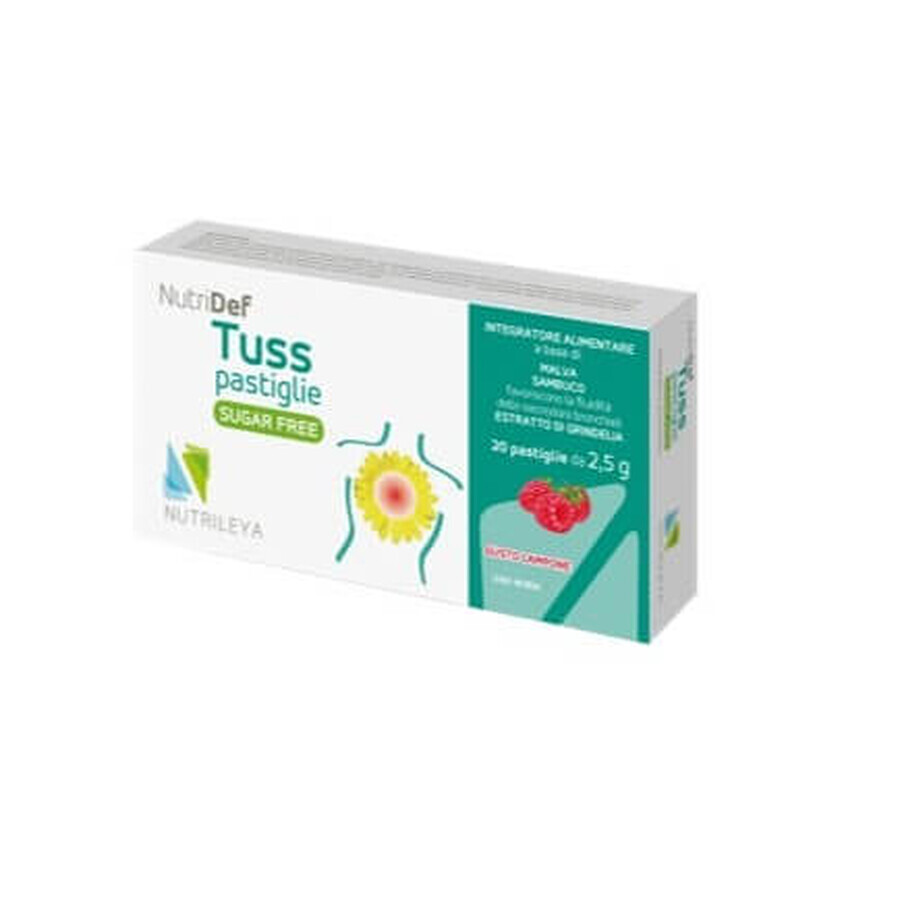 Nutridef Tuss zmeura fara zahar, 20 pastile, Nutrileya