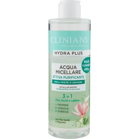 Clinians Hydra Plus – woda micelarna do skóry mieszanej lub tłustej, 400 ml: ceny i cechy