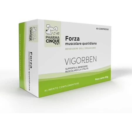 Pharma Cinque Pet Vigorben 60 comprimate – supliment alimentar pentru câini și pisici, destinat susținerii trofismului muscular